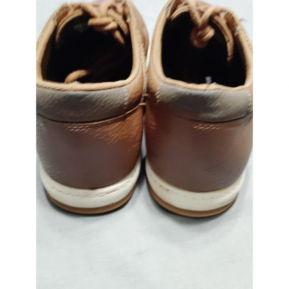 Bass Shoes Men 10 Brown Peeble Leather Lace Up Classic Old Money Dress Shoes EUC